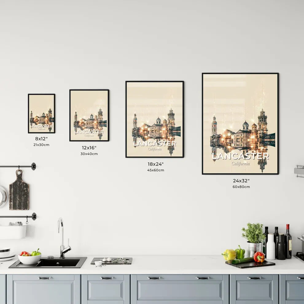 Lancaster Skyline Composite Art: Bright and Iconic Office Art