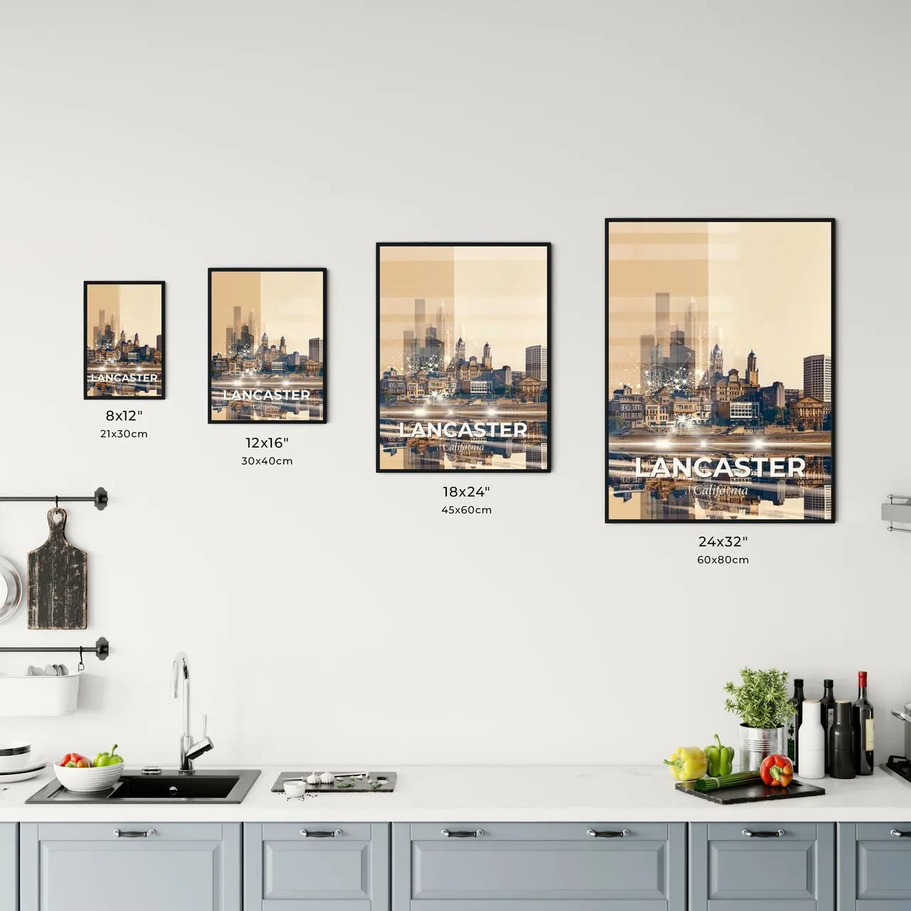 Lancaster City Skyline Double Exposure Art Print Office Art