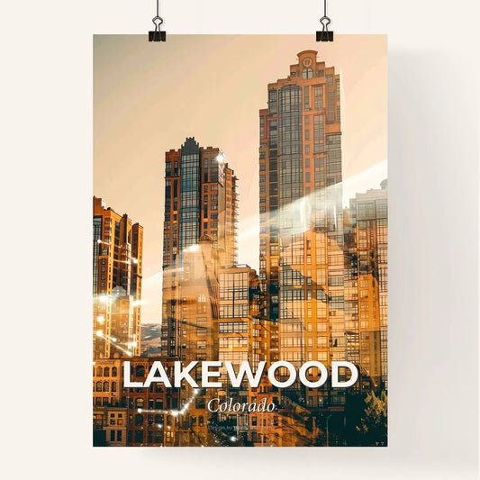 Lakewood Skyline Composite Art with Local Accents Poster