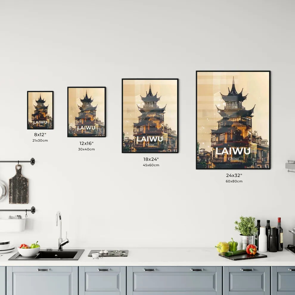 Cityscape Laiwu China Skyline Architecture Artwork Office Art