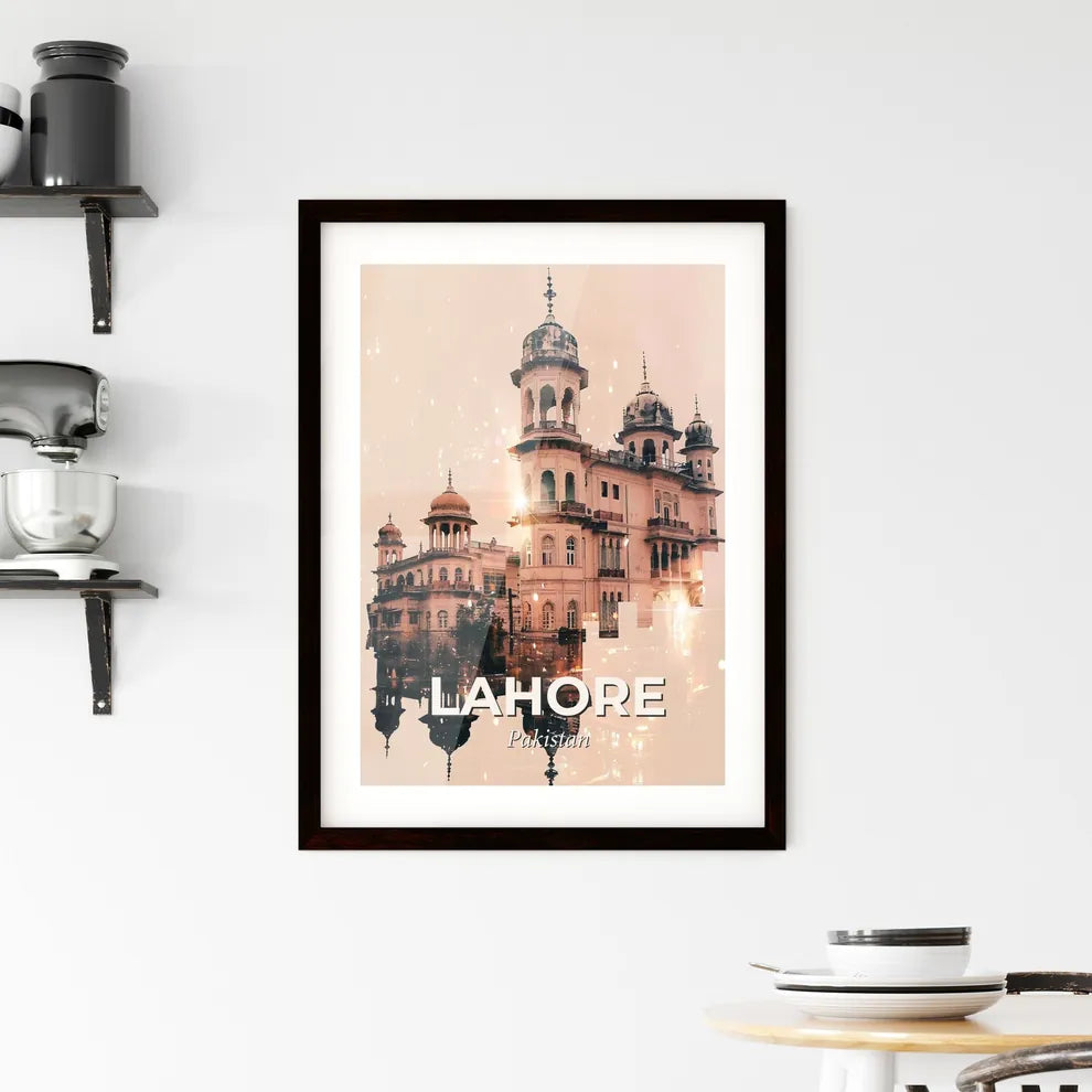 Lahore Skyline Double Exposure Local Colors Framed Print