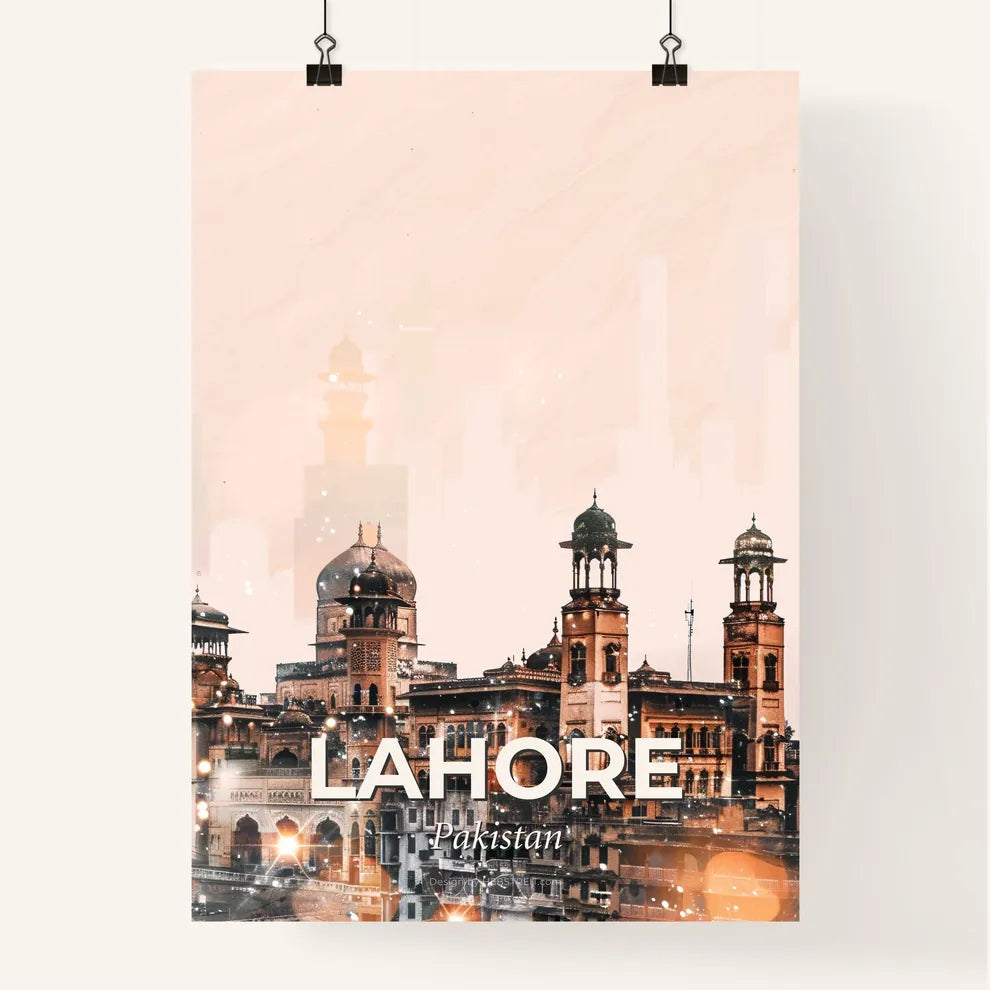Lahore Skyline Night Sparkle Composite Poster Poster