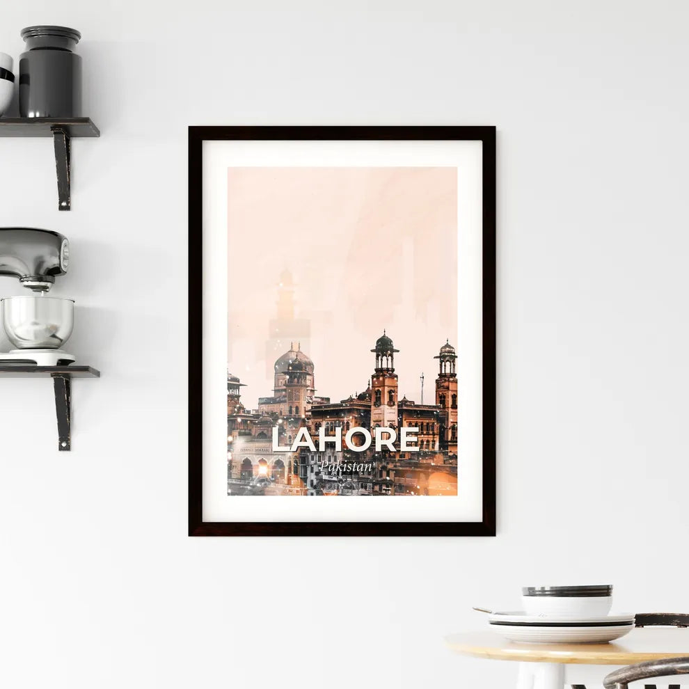 Lahore Skyline Night Sparkle Composite Poster Framed Print