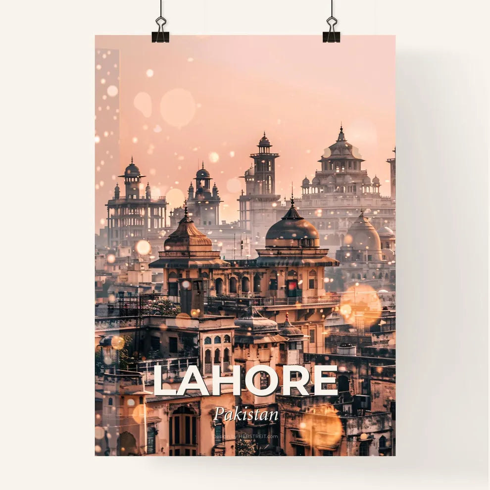 Lahore Skyline Double Exposure Composite Art Print Poster