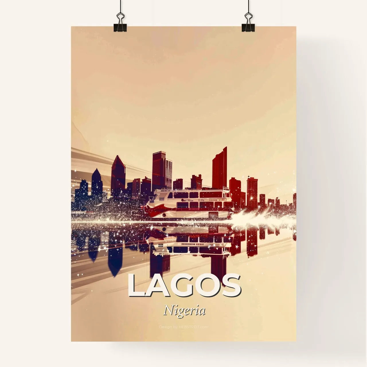 Lagos, Nigeria: Urban Sparkle Skyline Poster Poster
