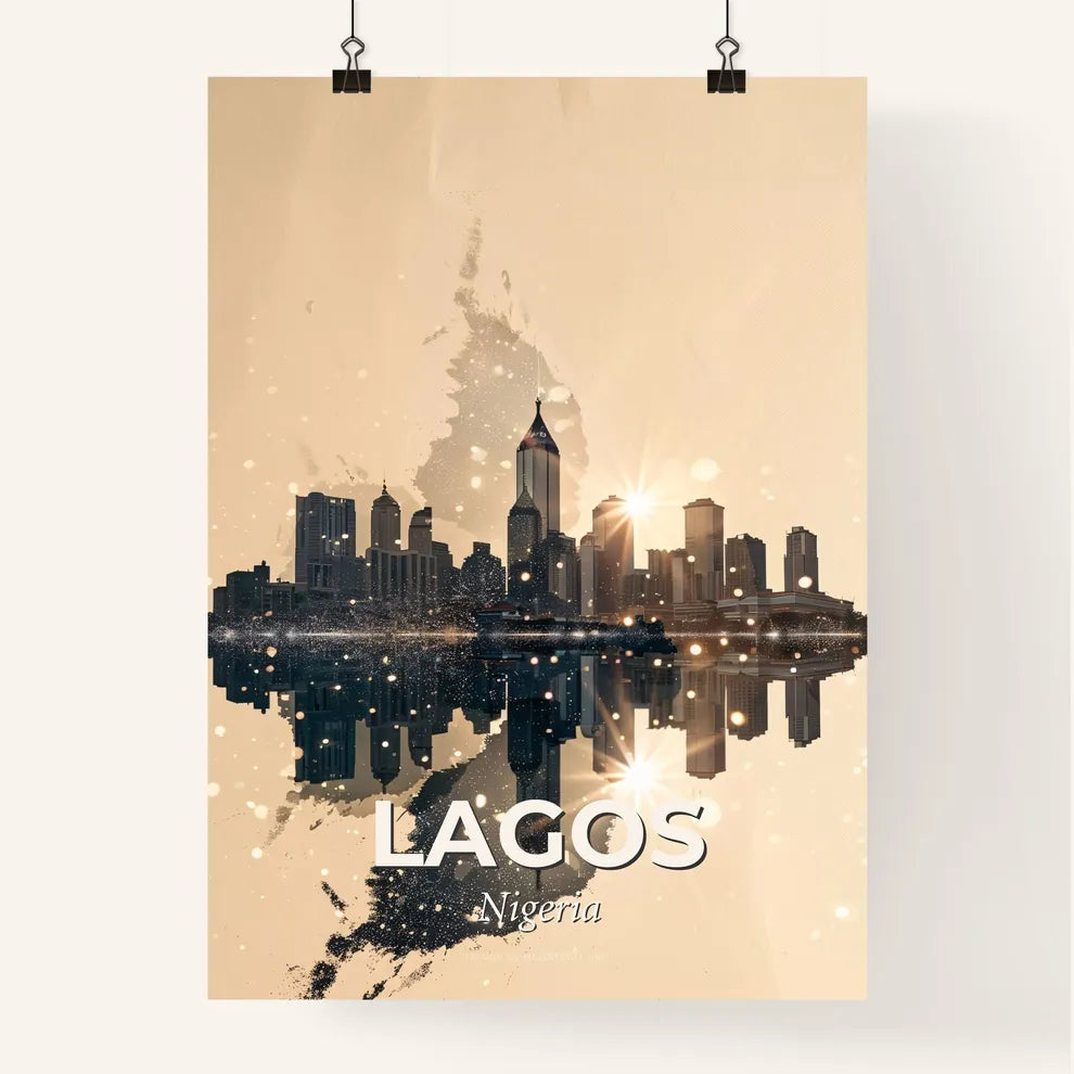 Lagos Skyline Composite Double Exposure Poster