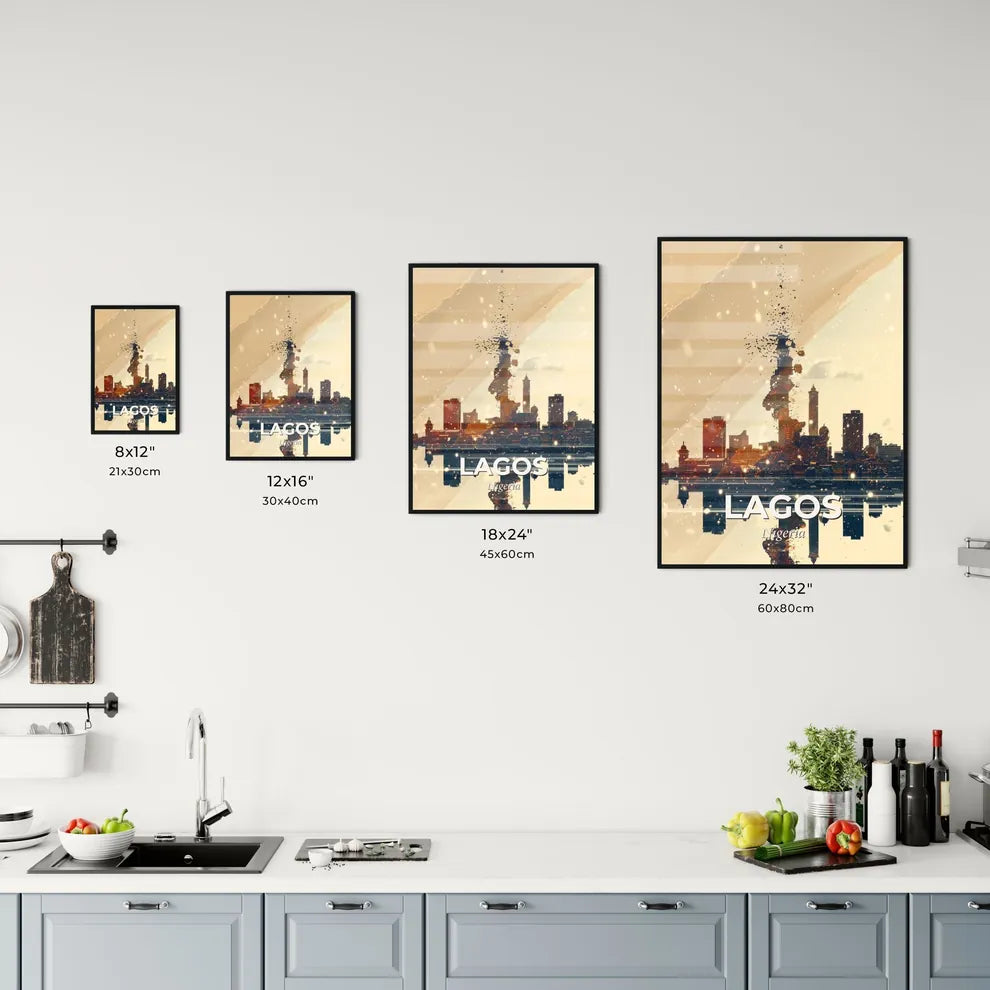 Lagos: Vibrant City Lightscape Poster Print Office Art
