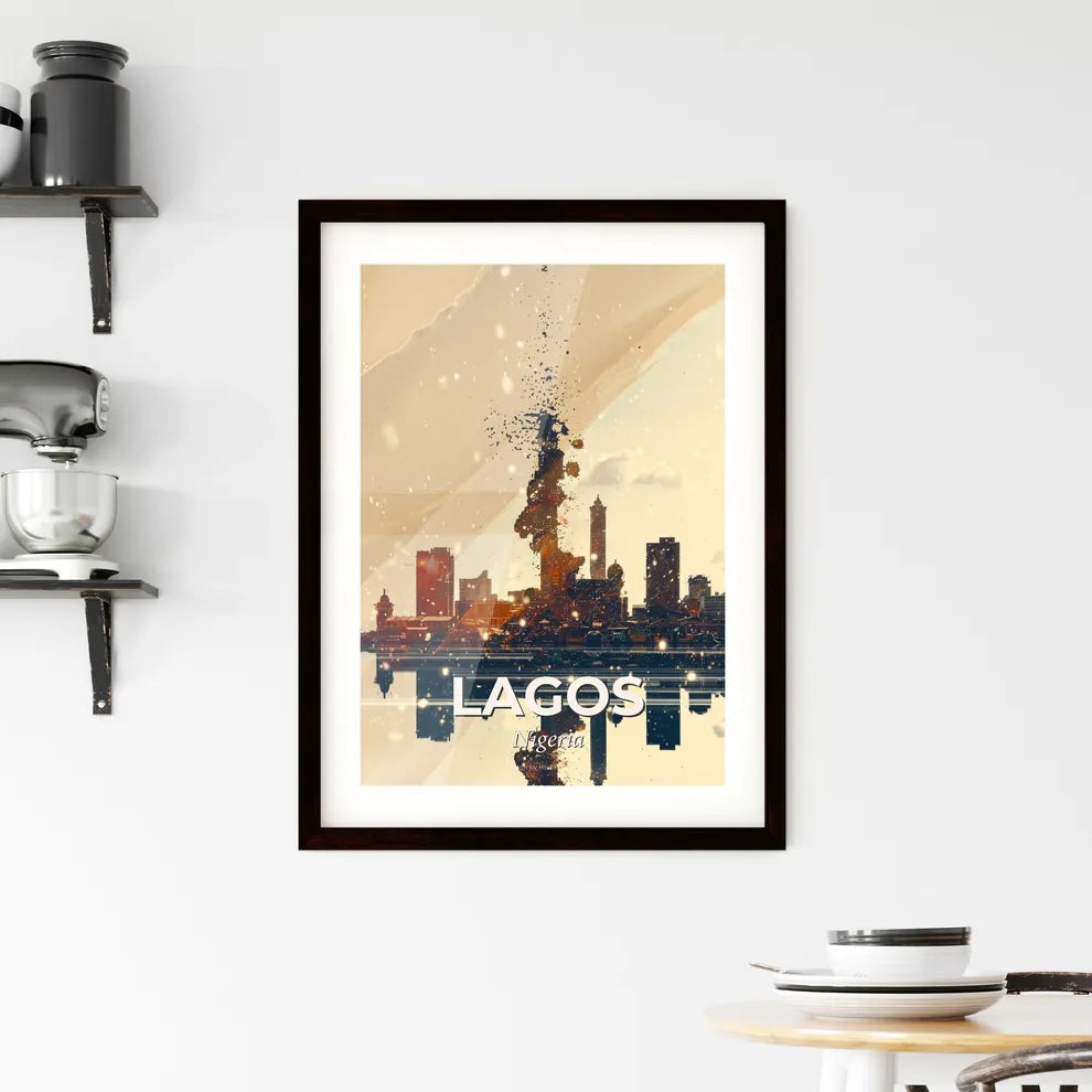 Lagos: Vibrant City Lightscape Poster Print Framed Print