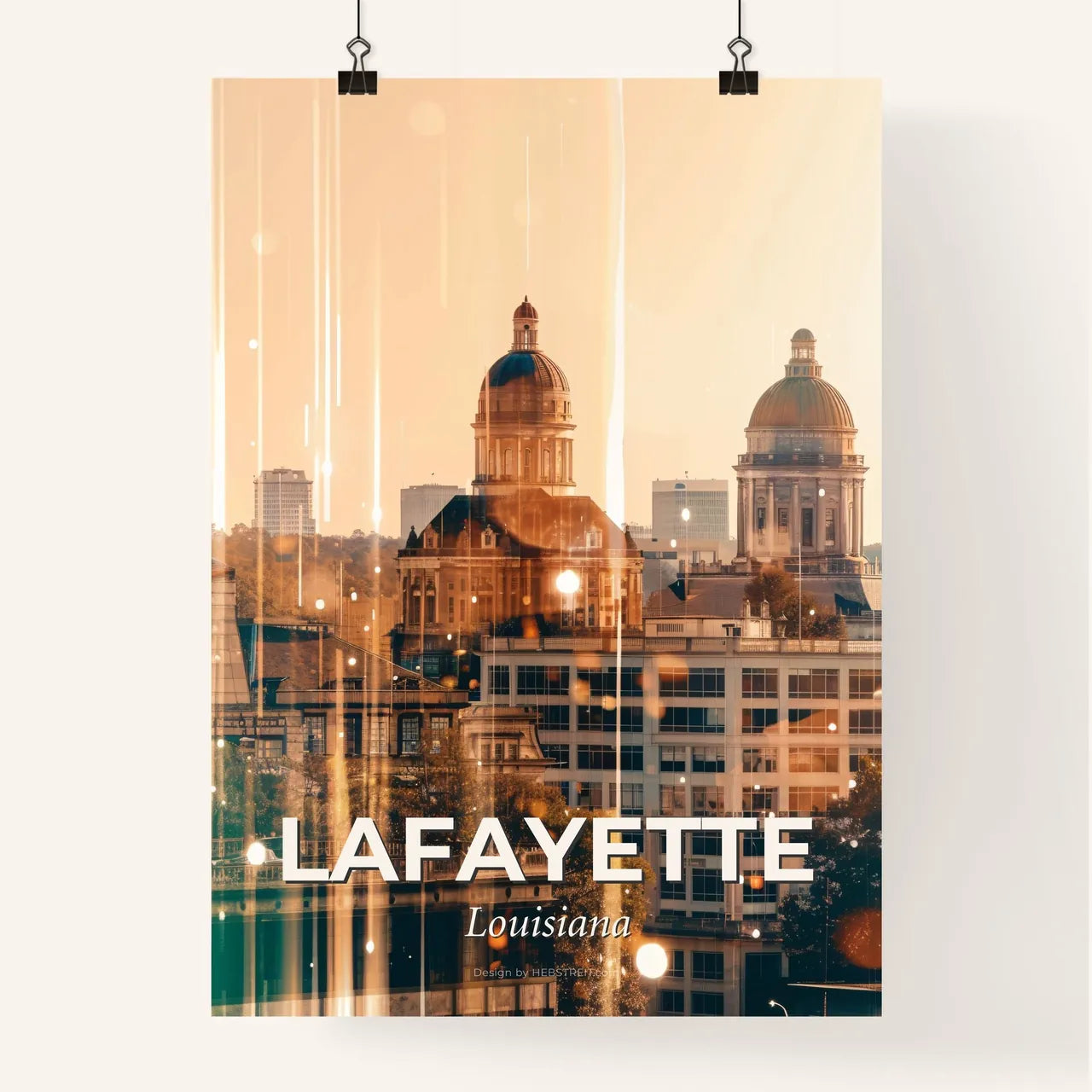 Lafayette Louisiana City Art Poster Skyline Icons Poster