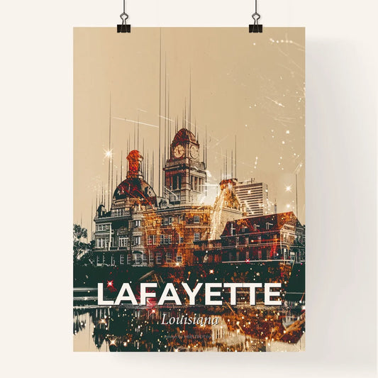 Lafayette City Skyline Composite Art Print Poster