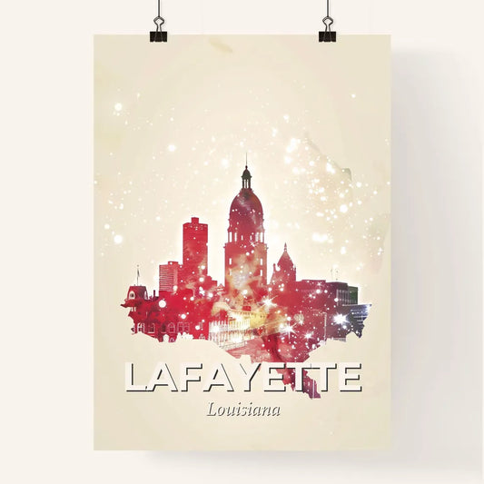 Lafayette City Skyline Minimalist Poster Art Poster