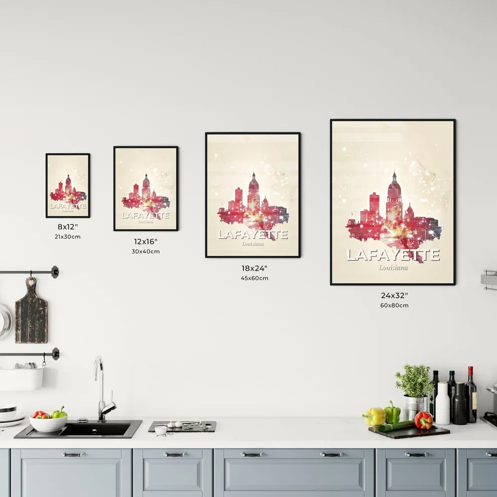 Lafayette City Skyline Minimalist Poster Art Office Art
