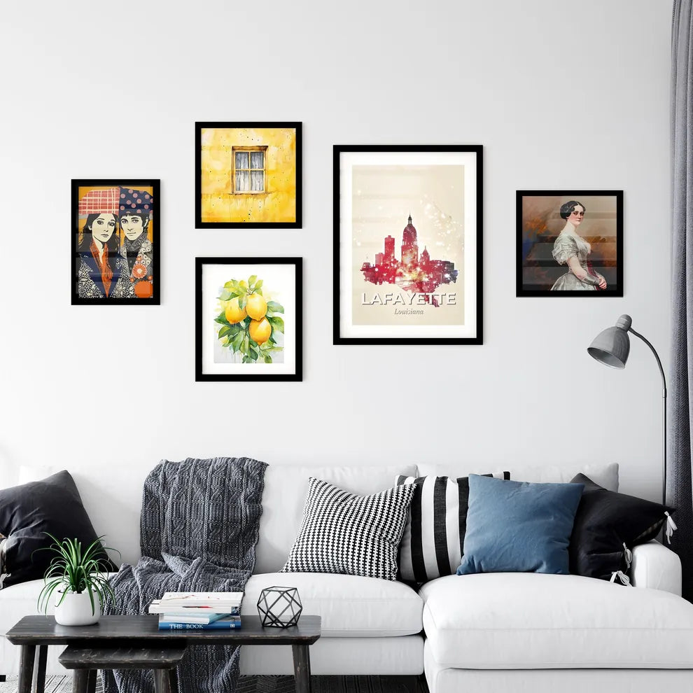 Lafayette City Skyline Minimalist Poster Art Wall Art