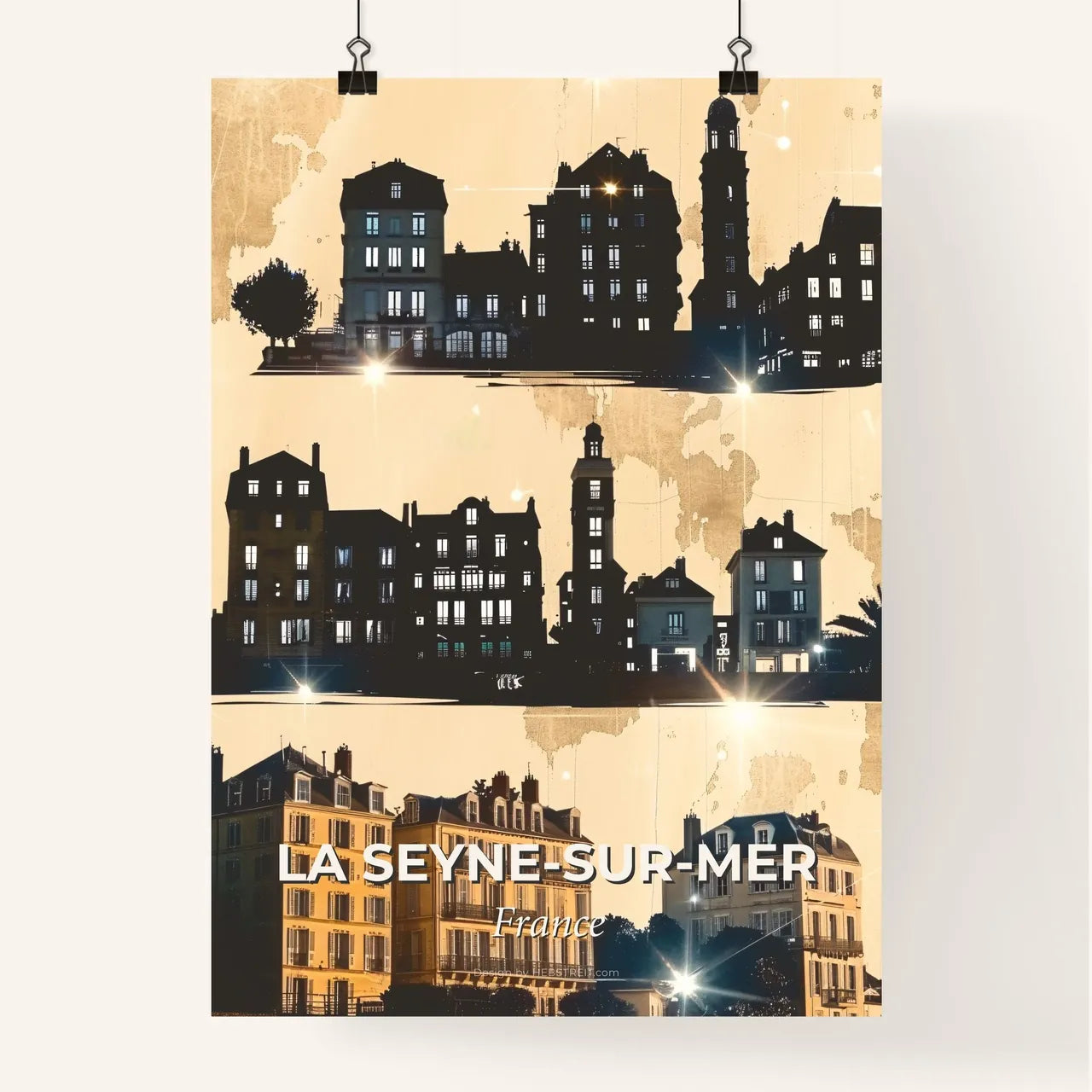 La Seyne Skyline Artistic Silhouette Poster Poster