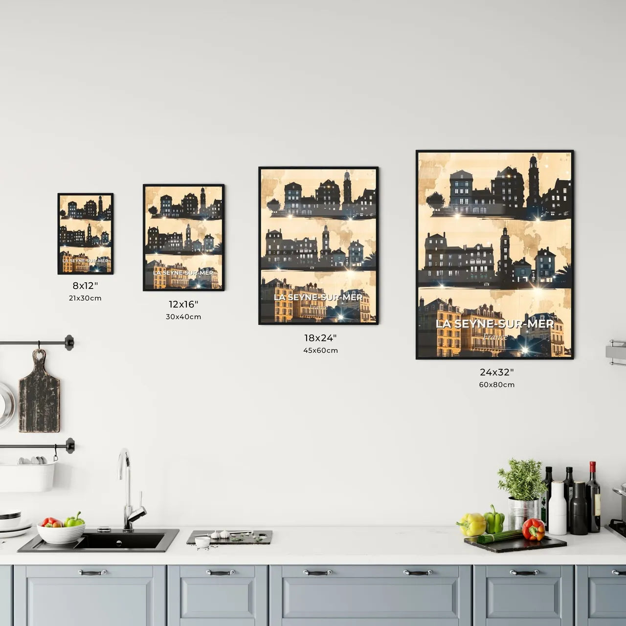 La Seyne Skyline Artistic Silhouette Poster Office Art
