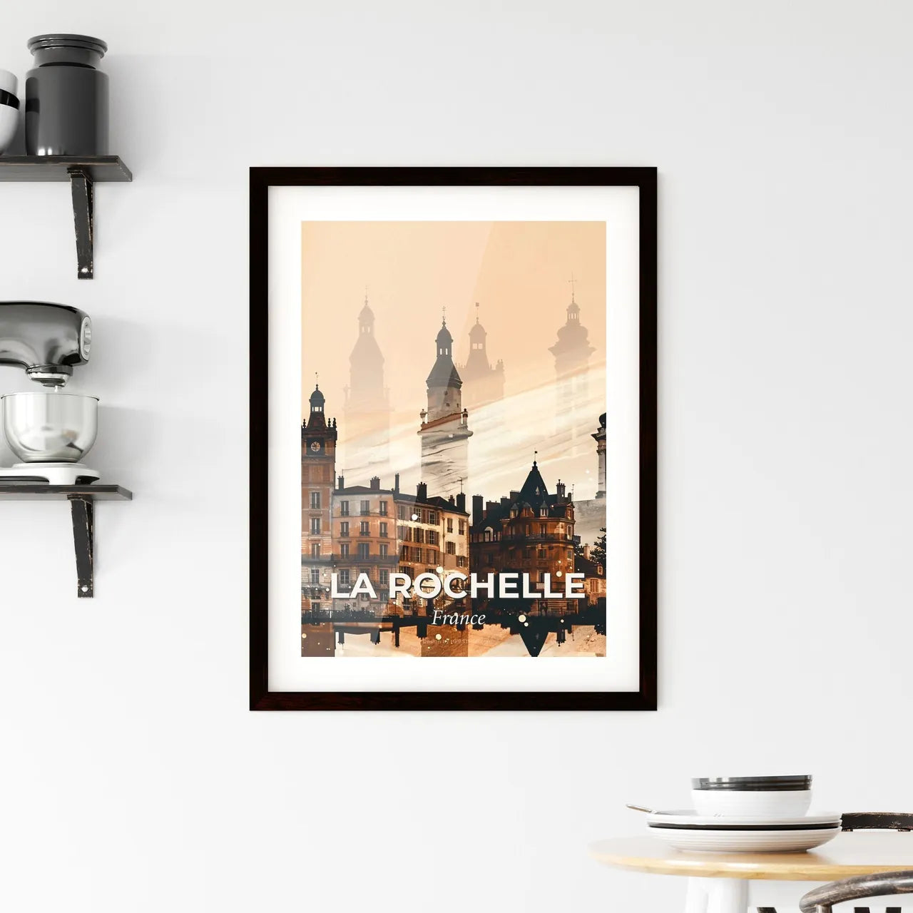 La Rochelle Skyline Double Exposure Composite Framed Print