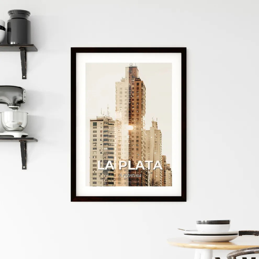 La Plata City Skyline Poster: Local Icons Double Exposure Framed Print