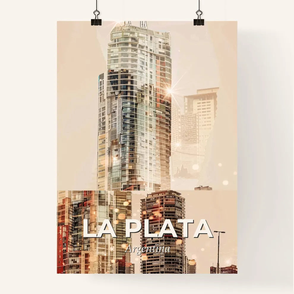 La Plata Cityscape Sparkle Composite Art Poster