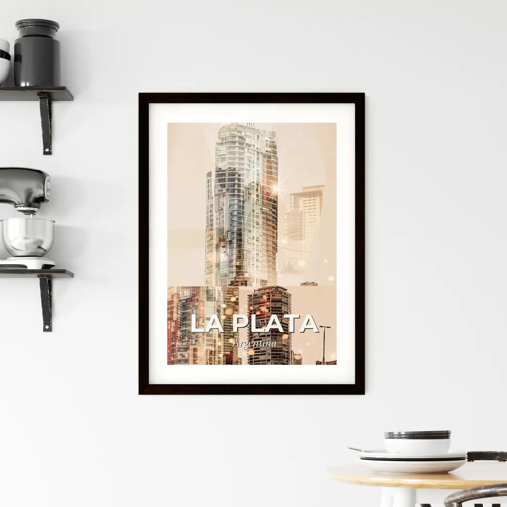 La Plata Cityscape Sparkle Composite Art Framed Print
