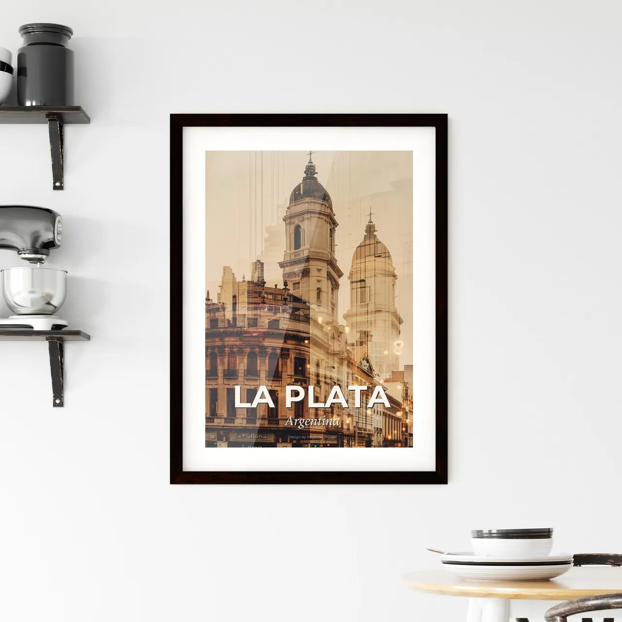 La Plata City Skyline Minimalist Poster Framed Print
