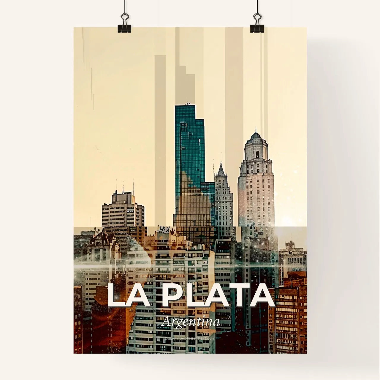 La Plata Epic City Skyline Art Poster