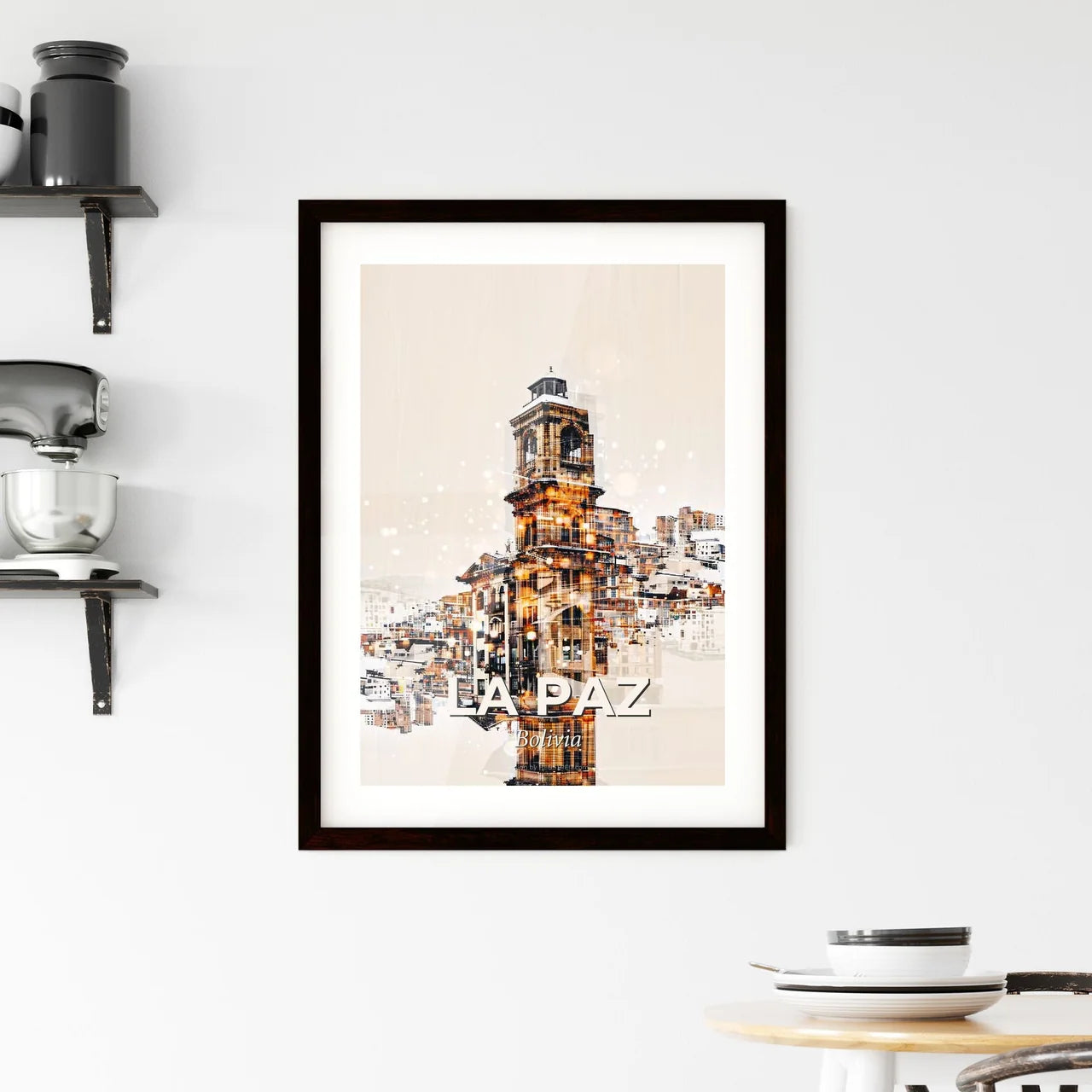 La Paz Skyline La Paz Architectural Icons Framed Print