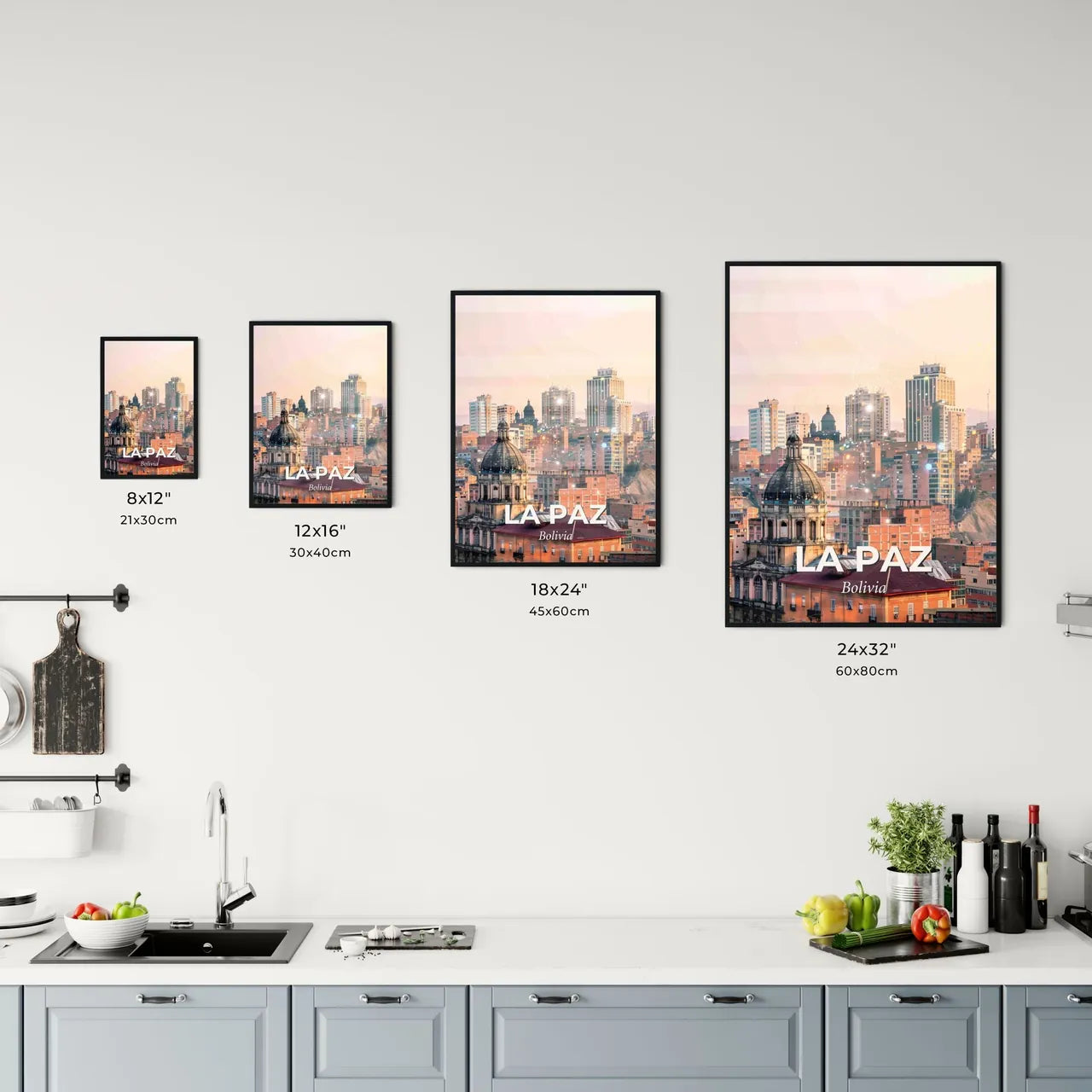 La Paz Skyline Double Exposure Architectural Wonder Office Art