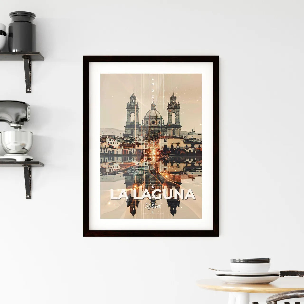 La Laguna Skyline Double Exposure Poster Art Framed Print