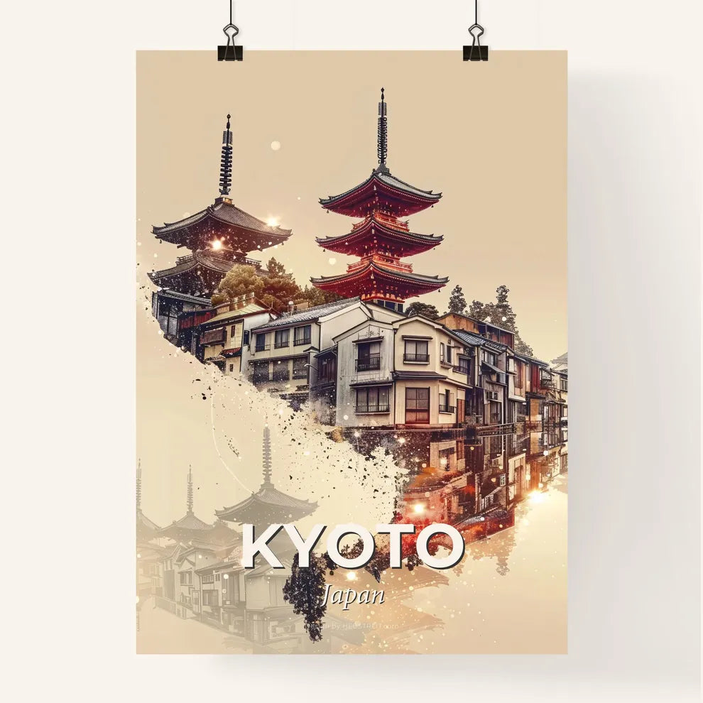 Kyoto Skyline Art Poster Poster
