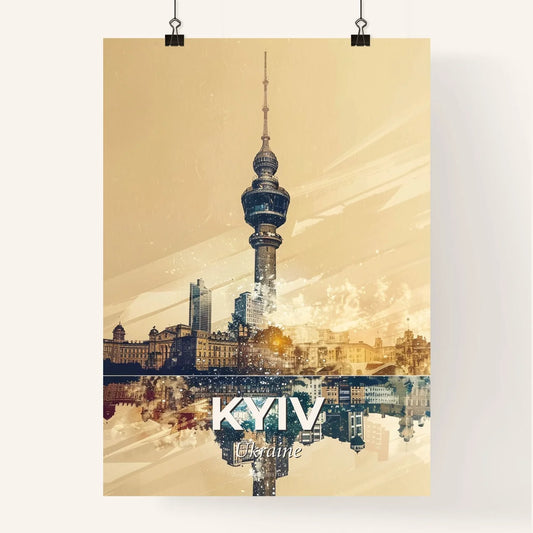 Kyiv Skyline Double Exposure Cityscape Poster Poster