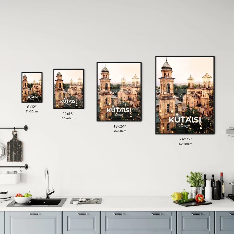 Kutaisi City Skyline Contemporary Art Poster Office Art