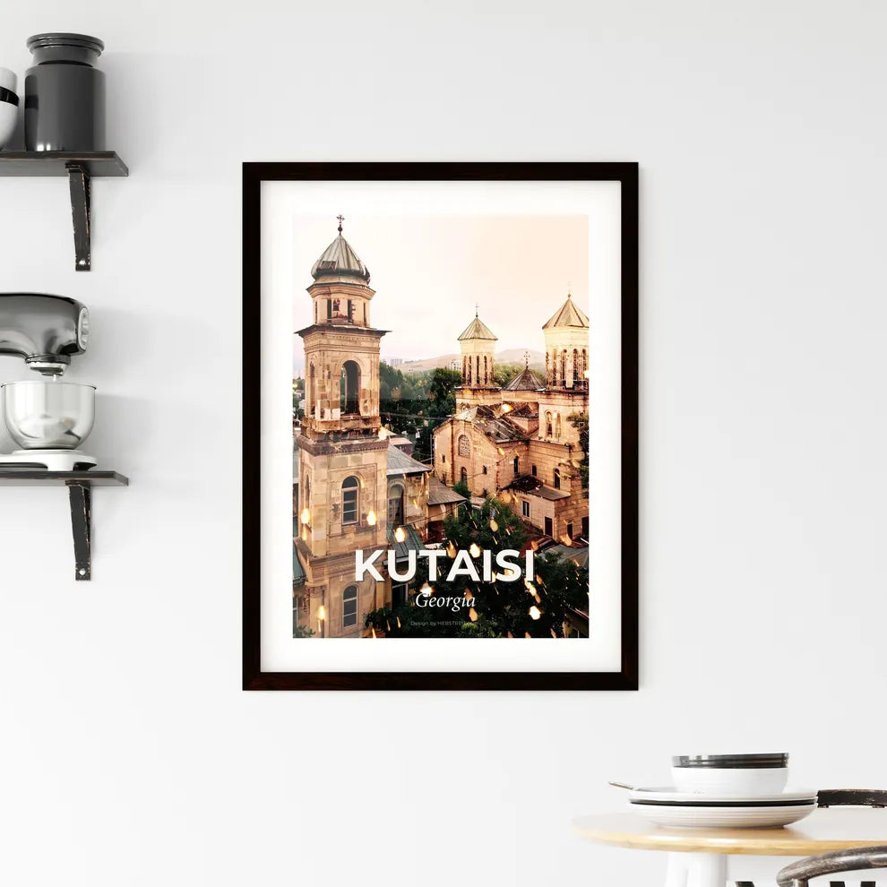 Kutaisi City Skyline Contemporary Art Poster Framed Print