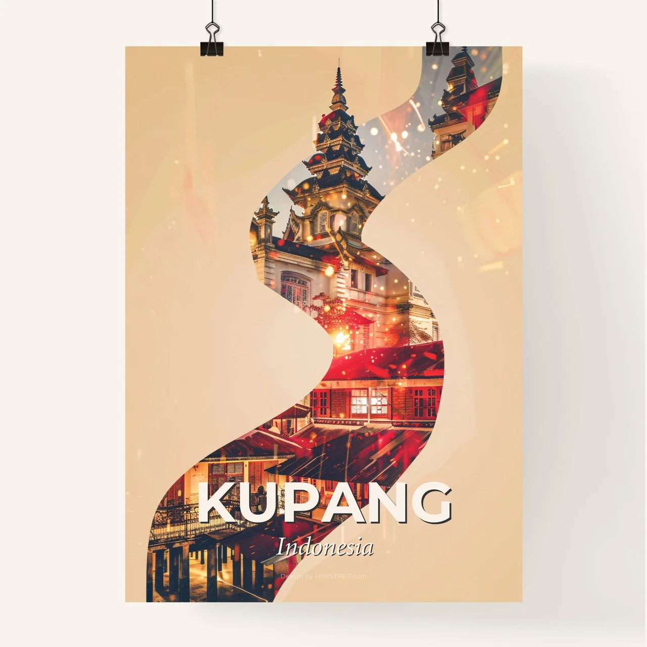 Kupang Skyline Poster Art: Bright Local Charm Poster