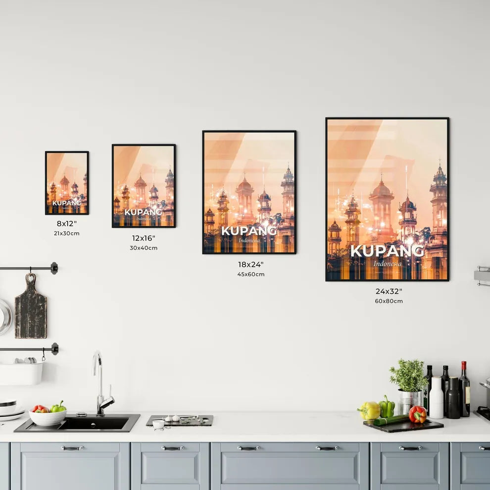 Kupang Skyline Art Print: Iconic Beauty in Vibrant Colors Office Art