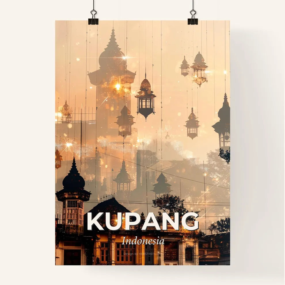 Kupang Skyline Double Exposure Art Poster Poster