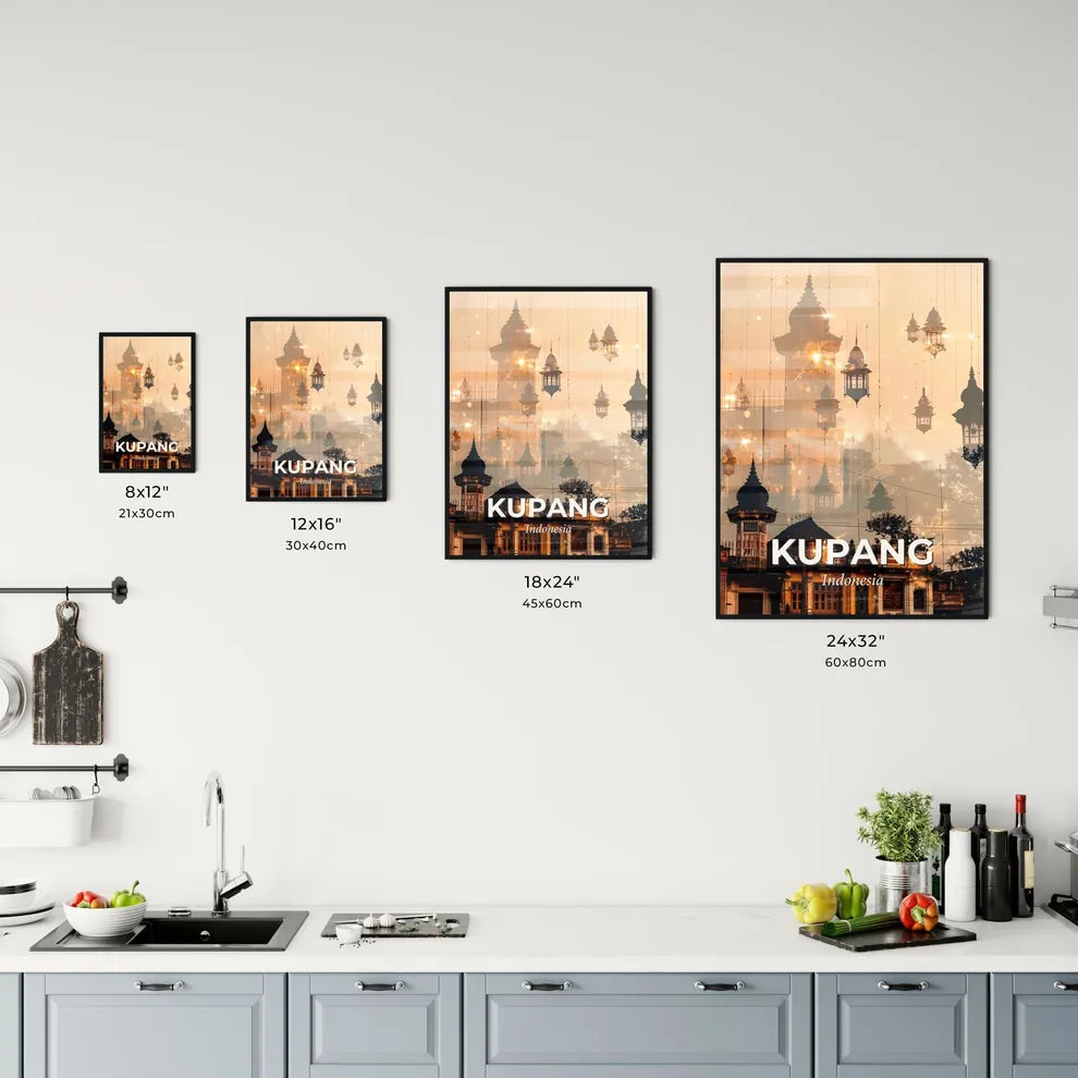 Kupang Skyline Double Exposure Art Poster Office Art