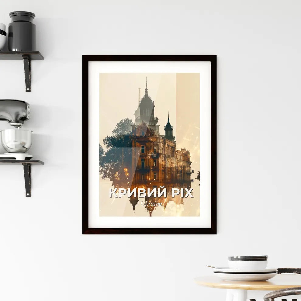 Kryvyi Rih Cityscape Art: Double Exposure Delight Framed Print