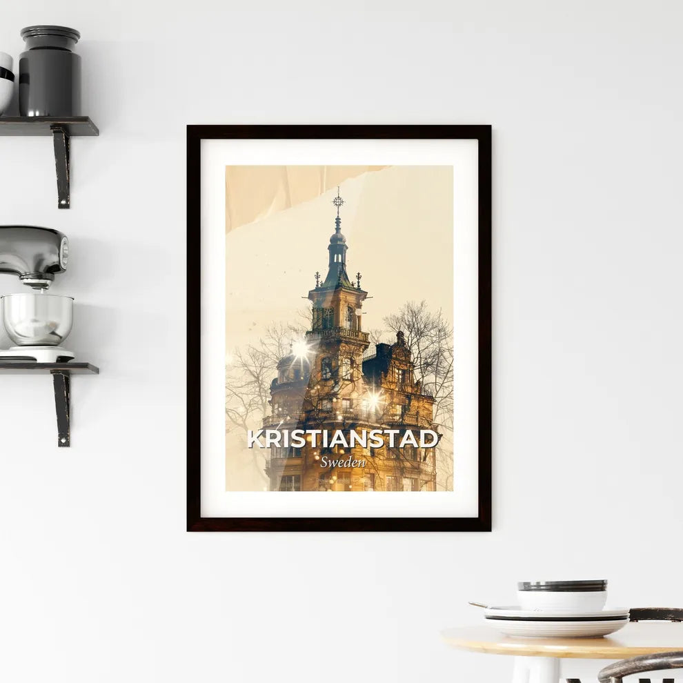 Kristianstad Cityscape Composite Artwork Poster Framed Print