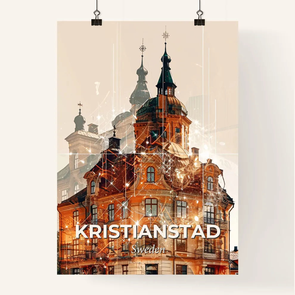 Kristianstad Skyline City Local Colors Art Poster