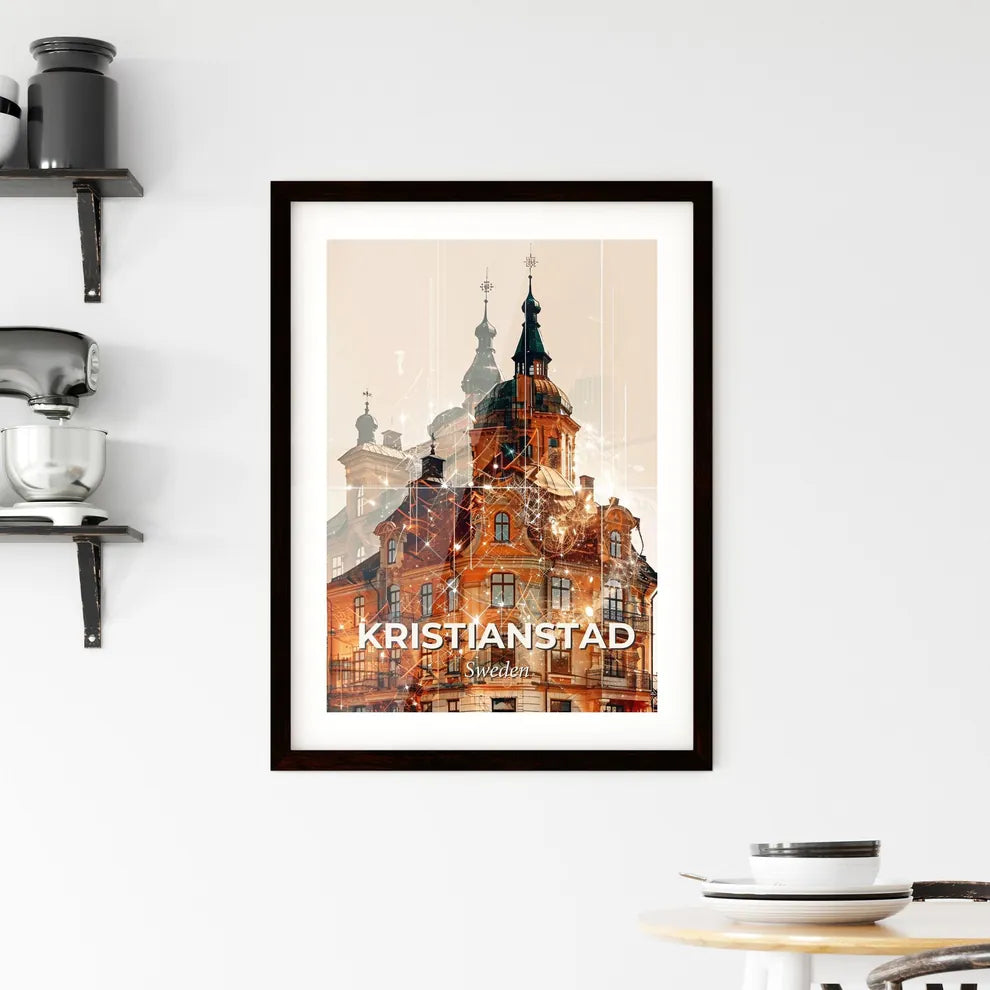 Kristianstad Skyline City Local Colors Art Framed Print