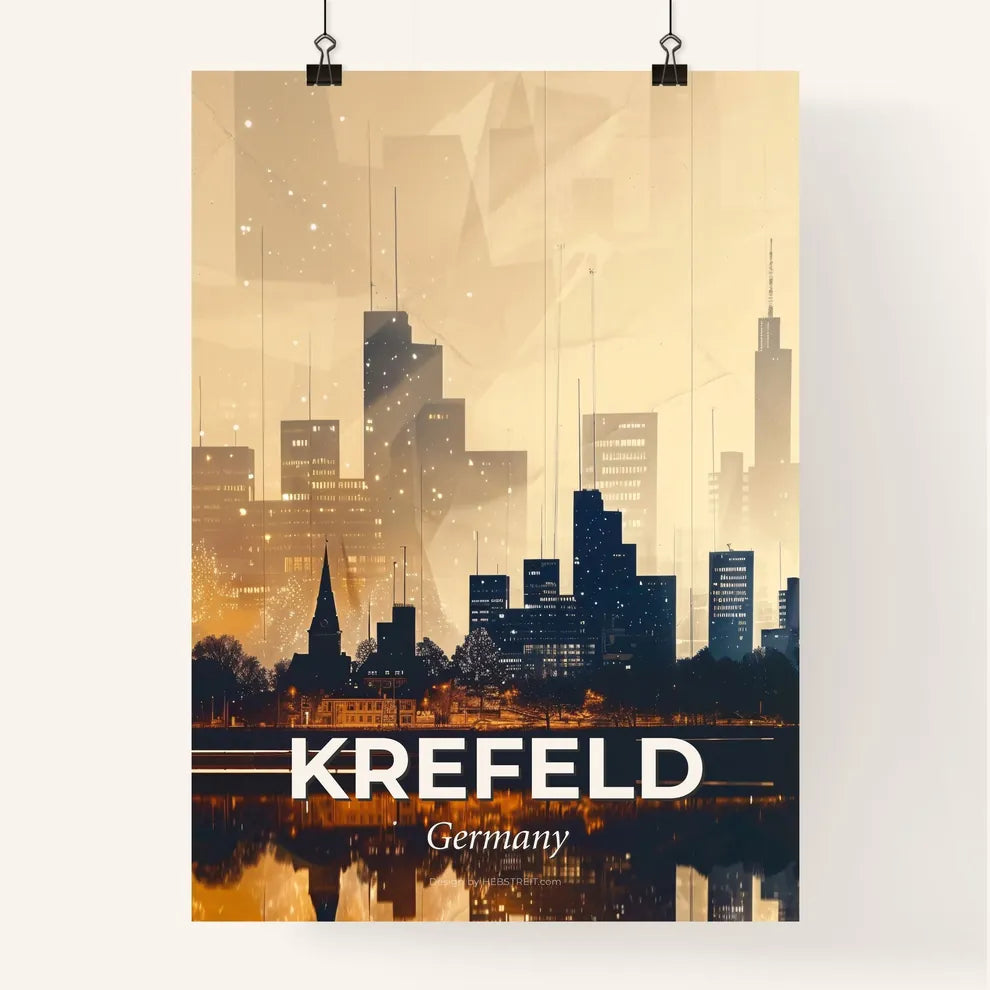 Krefeld City Skyline Poster Art Poster