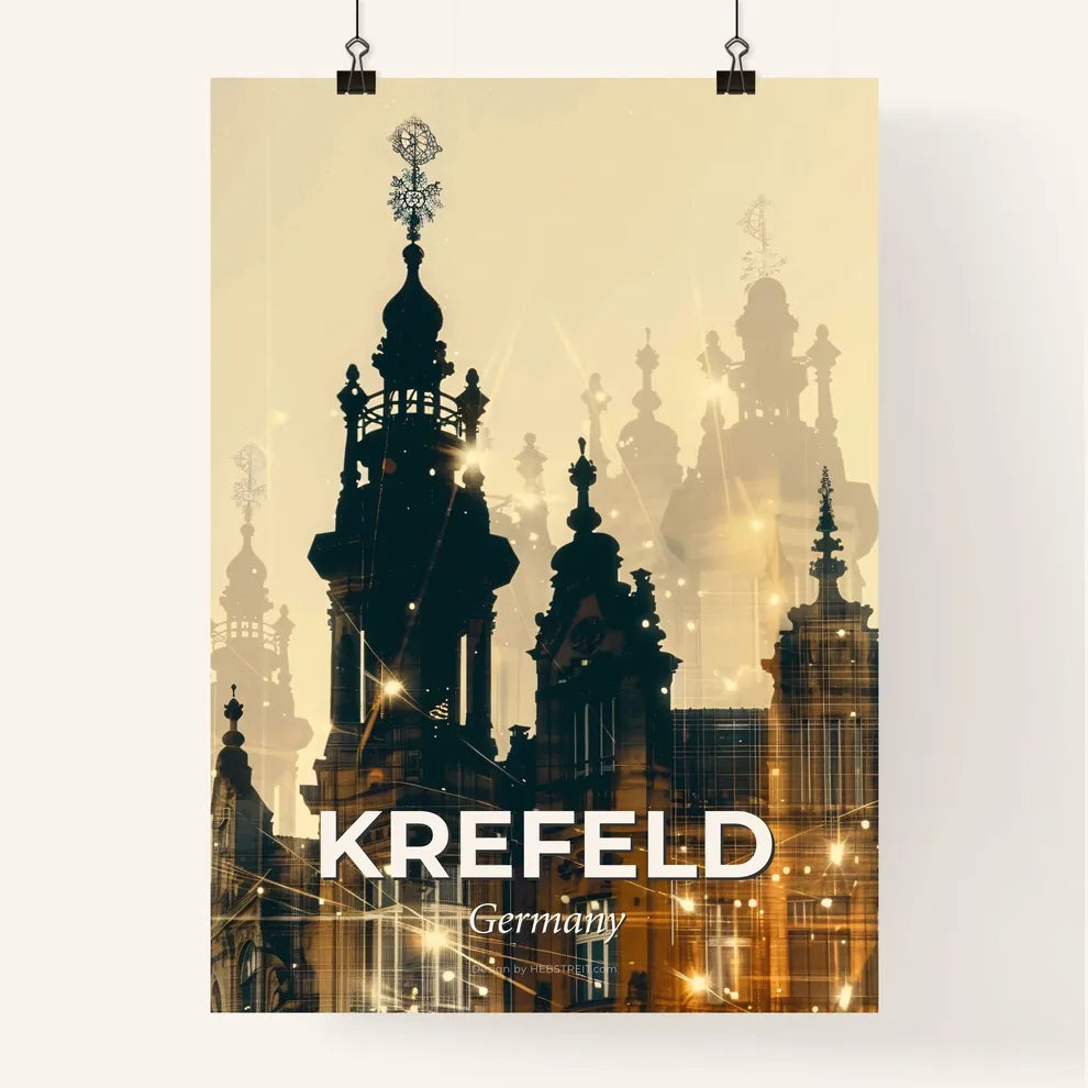 Krefeld City Skyline Composite Art Poster Poster