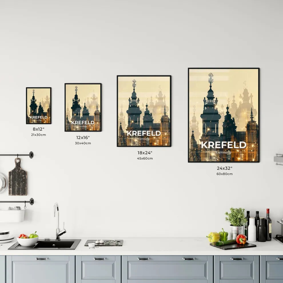 Krefeld City Skyline Composite Art Poster Office Art