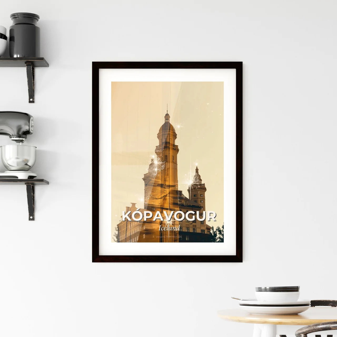 Kópavogur Skyline Framed Print