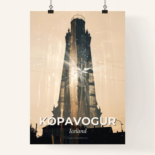 Kópavogur Double Exposure Skyline Poster Art Poster
