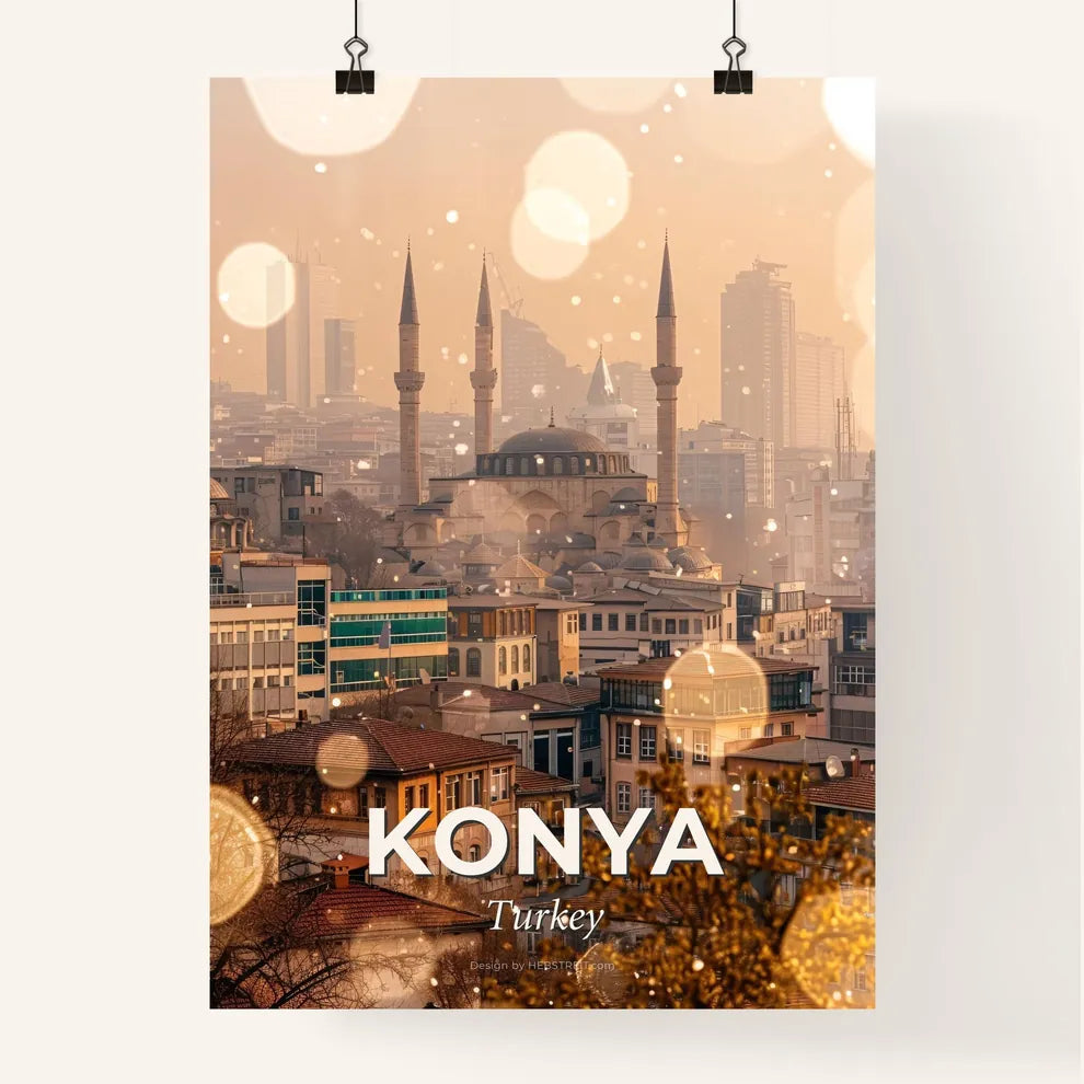 Konya City Skyline Art Poster
