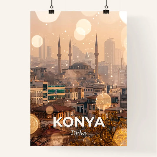 Konya City Skyline Art Poster