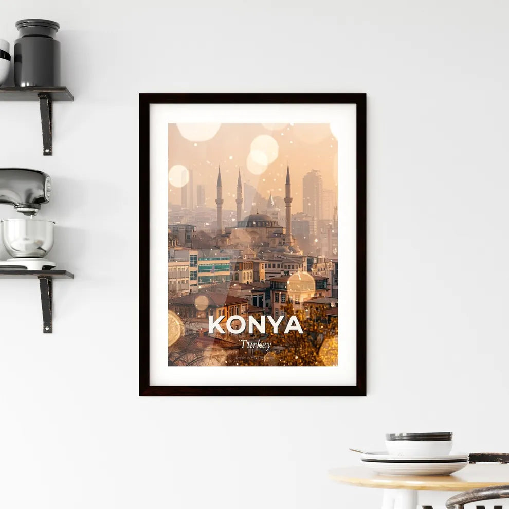 Konya City Skyline Art Framed Print