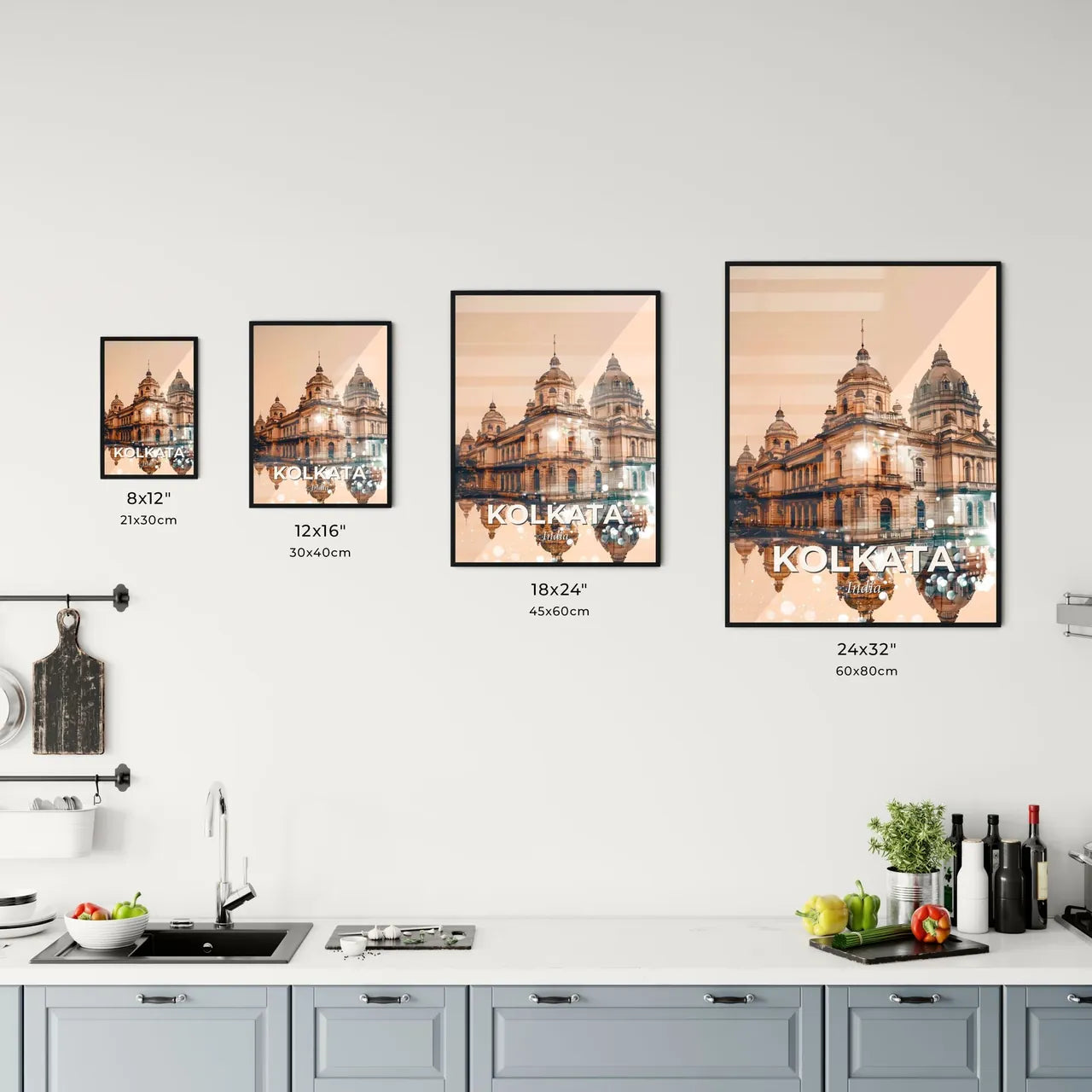 Kolkata Skyline Double Exposure Art Print Office Art