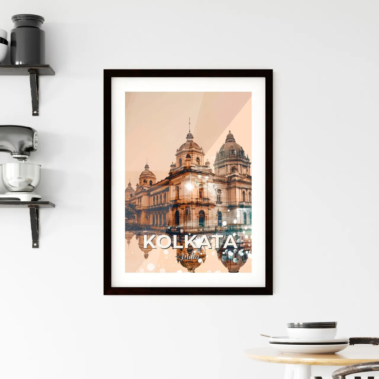 Kolkata Skyline Double Exposure Art Print Framed Print